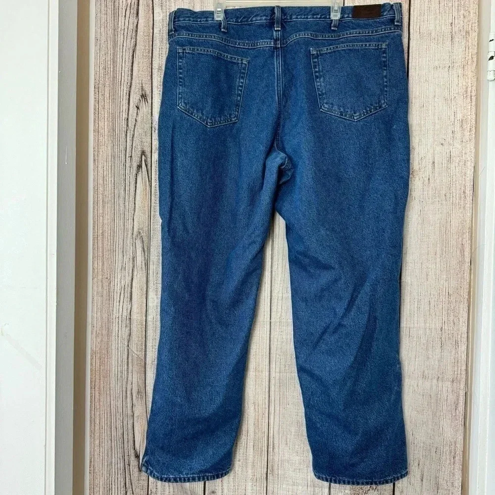 L.L Bean mens plaid lined jeans size 44x32